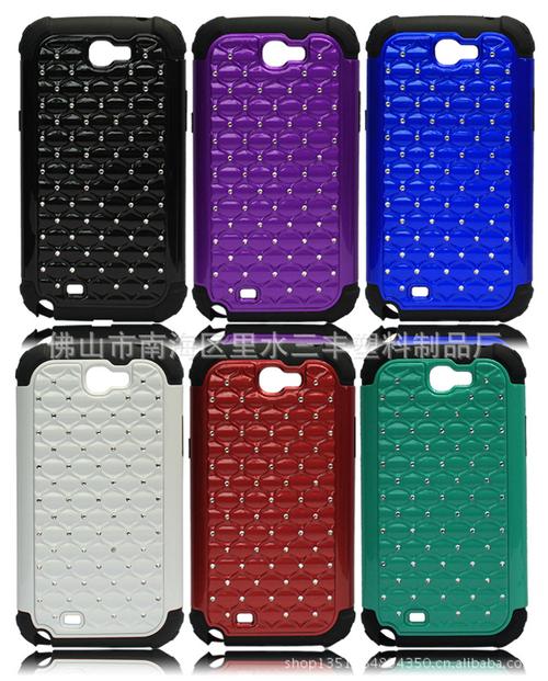 厂家直销新款三合一点钻三星N7100手机保护套，闪耀与保护兼得